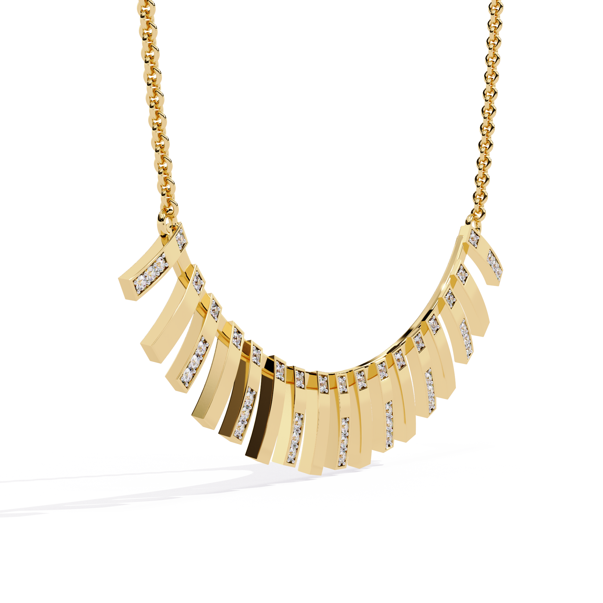 Solitairekart 0.29ct Natural Diamond Geometric Bar Necklace-HI Color, VS-SI Clarity